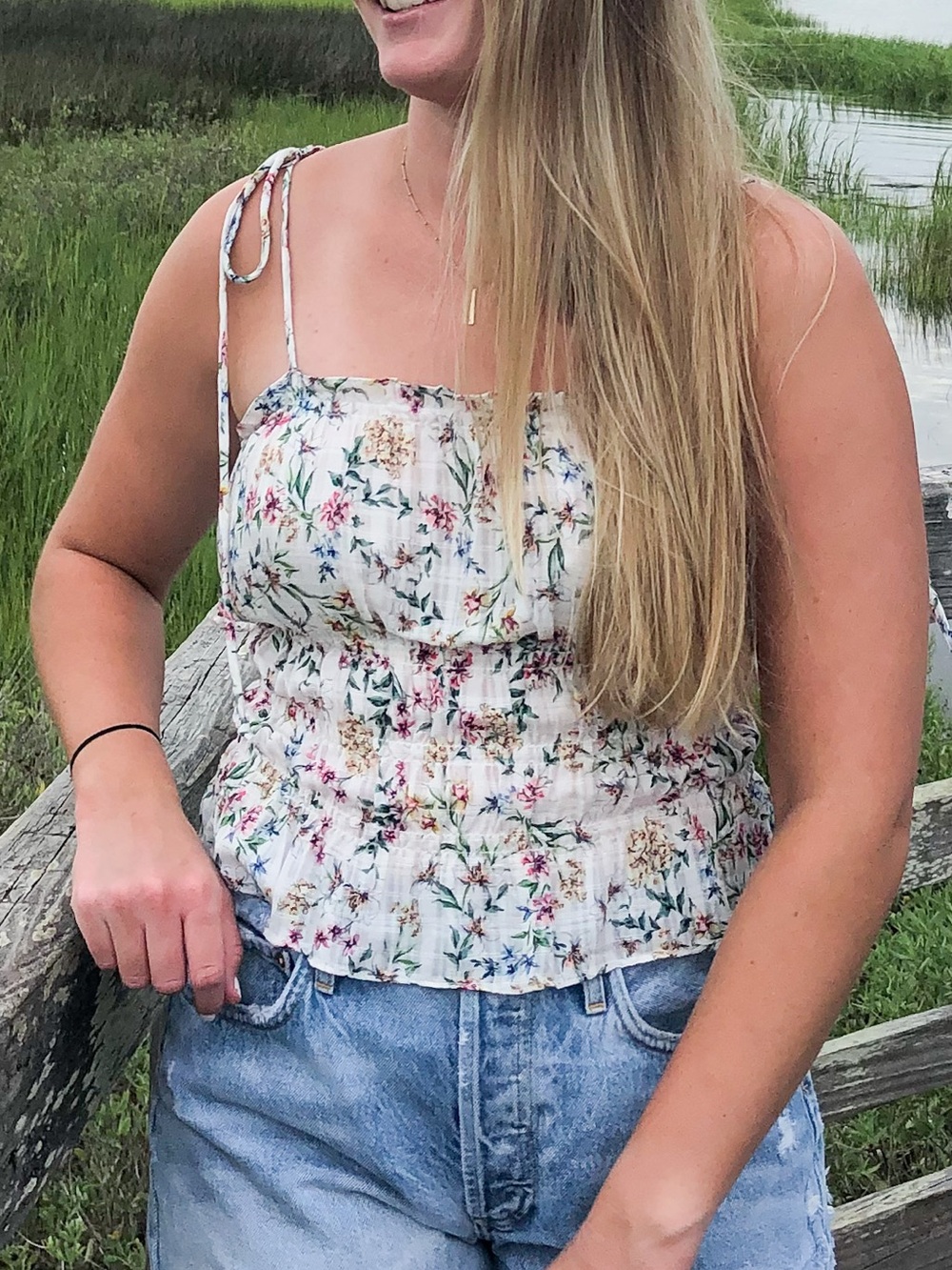Olivaceous Floral Tank